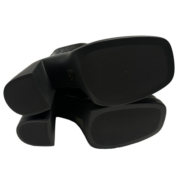 Free People Double Stack Black Patent Leather Platform Boots Size EU 39.5 NWOB - Picture 6 of 11